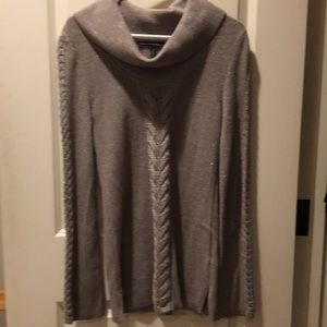 White House Black Market pullover Cowl knit Sweater herringbone detail size S